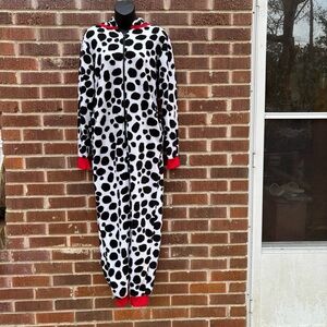 Dalmation Adult Onesie Pajamas full zipper Side pockets Size XS